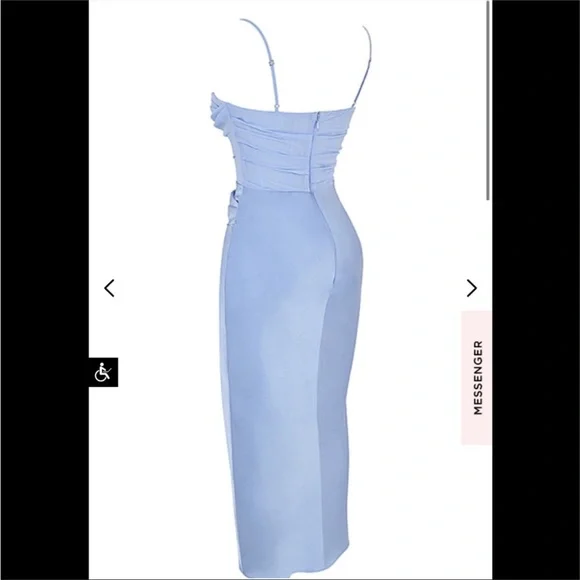 HOUSE OF CB 'Teia' Sky Draped Corset Midi Dress Plus Cup NWOT - Picture 8 of 12